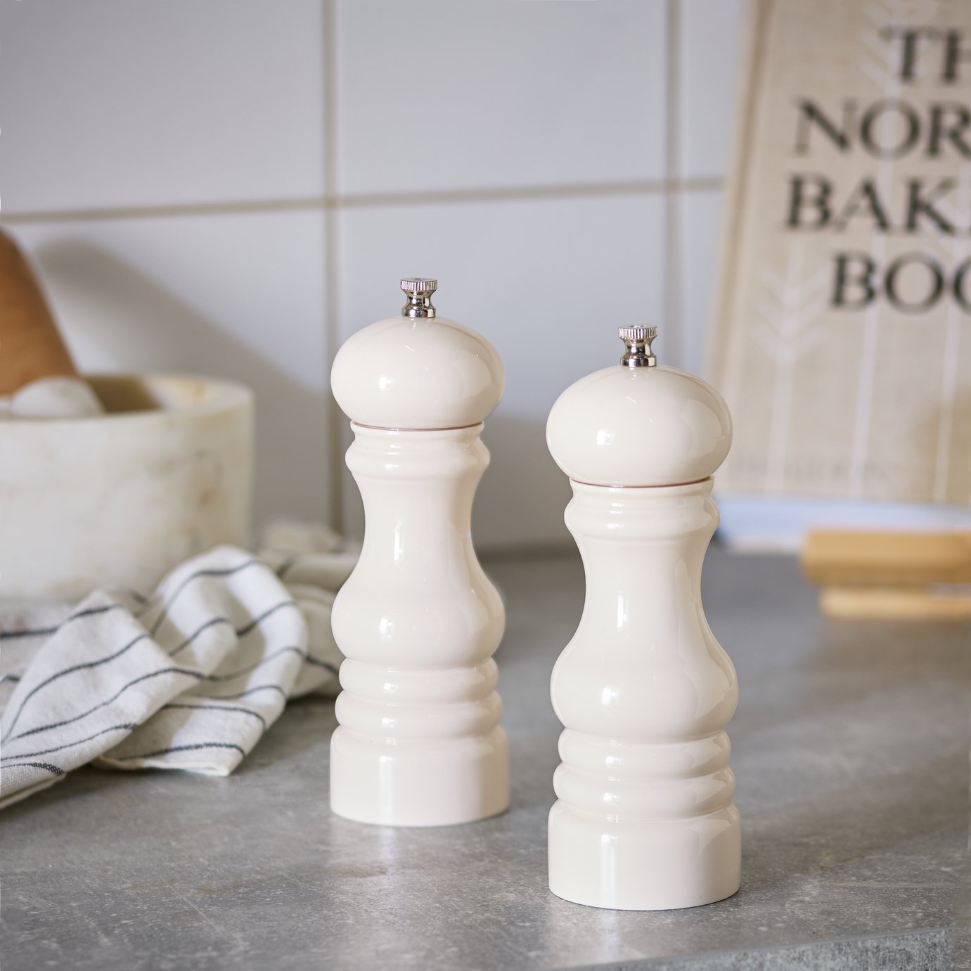 Habitat Salt and Pepper Mill Set - Cream