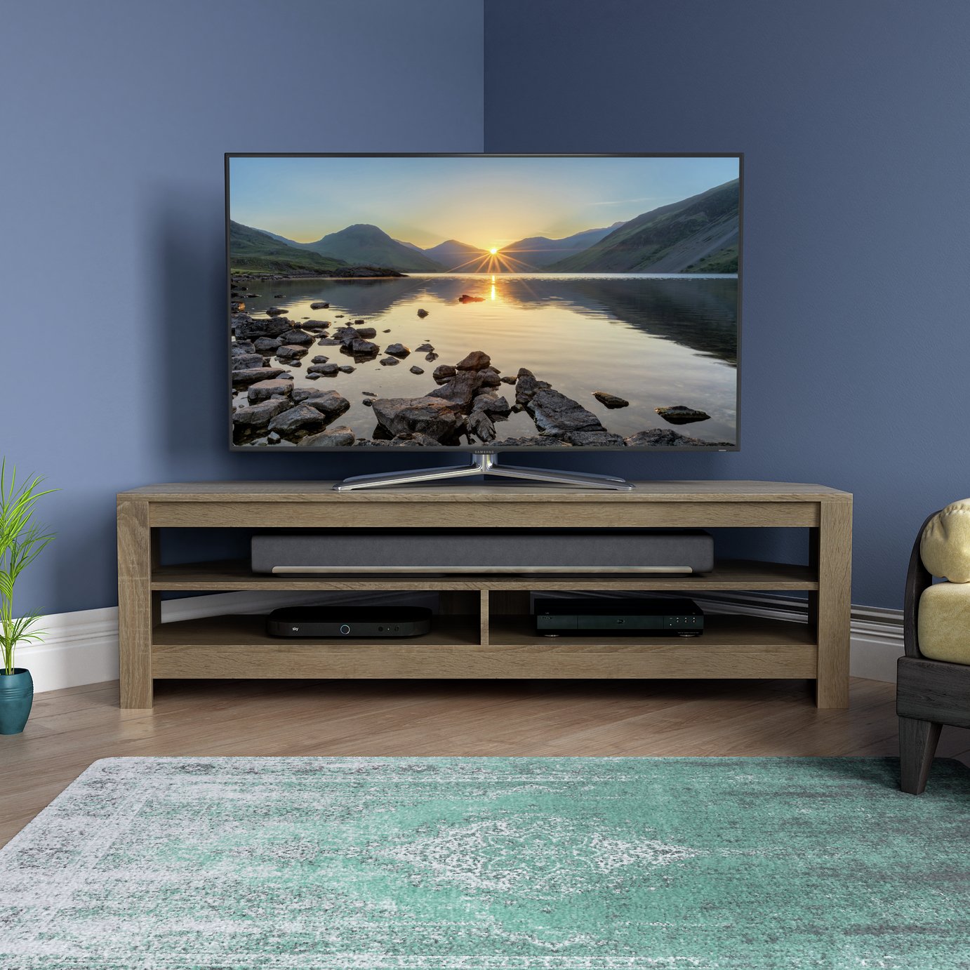 AVF Calibre Up to 65 Inch TV Stand - Rustic Sawn Oak