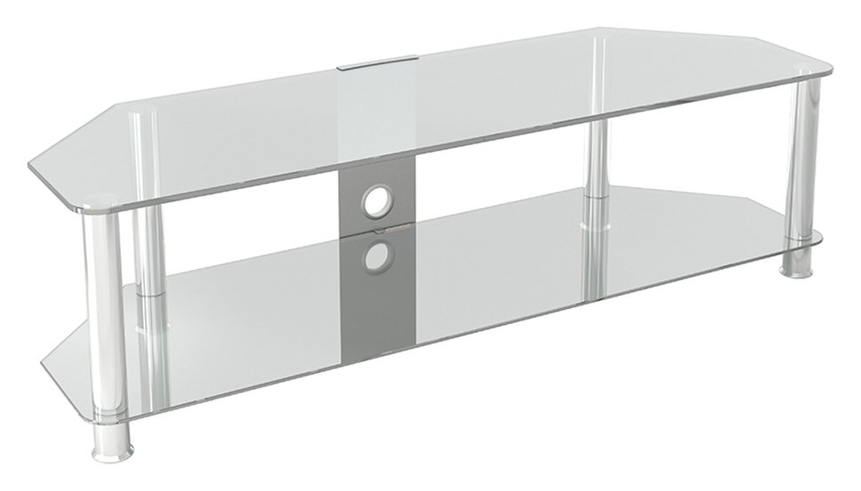 AVF Up to 65 Inch TV Stand - Chrome & Clear