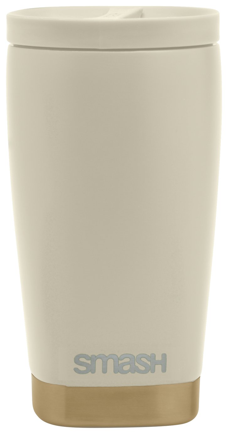 Smash Beige & Gold Stainless Steel Travel Coffee Cup - 350ml