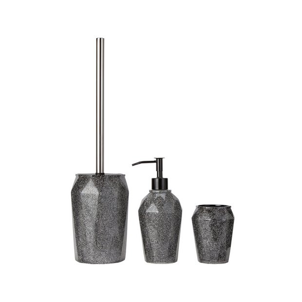 Buy Argos Home 3 Piece Bathroom Accessory Set - Black Glitter | Bathroom Accessory Sets | Argos