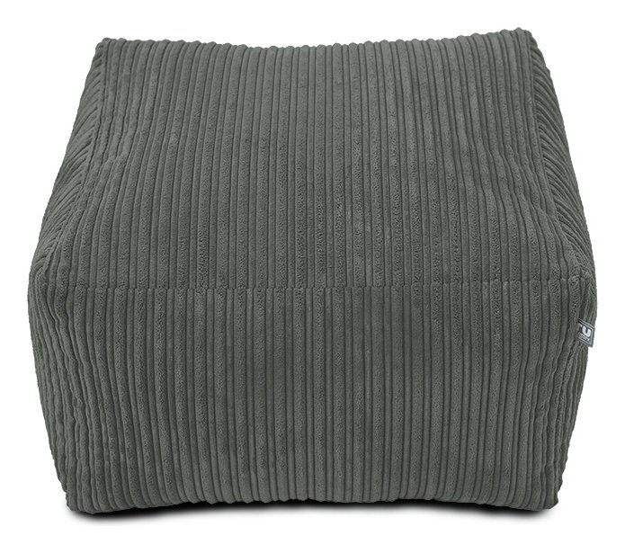 rucomfy Fabric Jumbo Cord Footstool Beanbag - Slate Grey