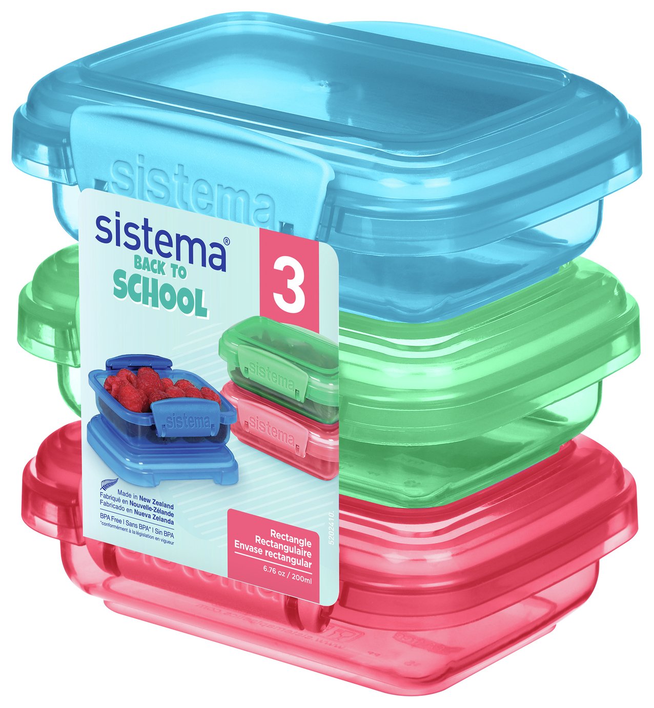 Sistema Pack of 3 Lunch Boxes
