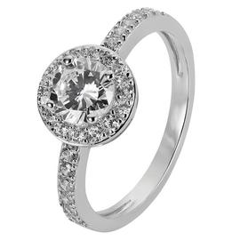 Revere Sterling Silver Cubic Zirconia Halo Ring - N