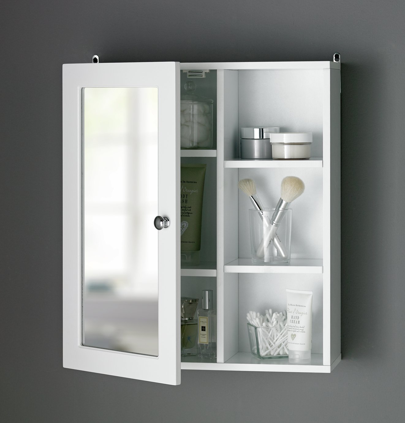 Argos Home 1 Door Open Shelf Mirrored Cabinet