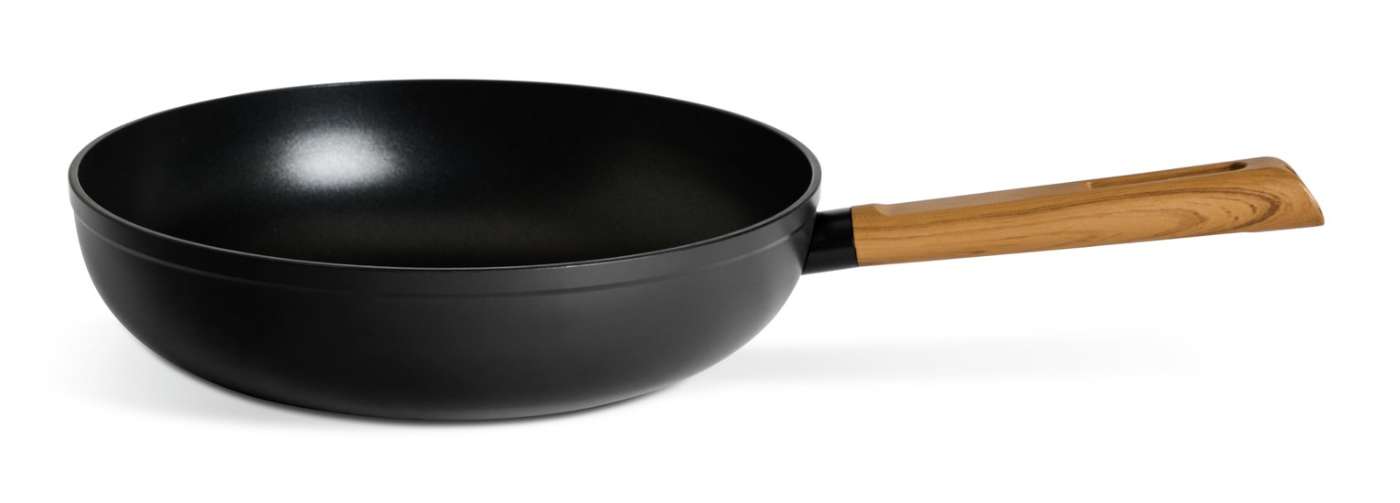 Habitat Wood Effect 28cm Non Stick Aluminium Wok