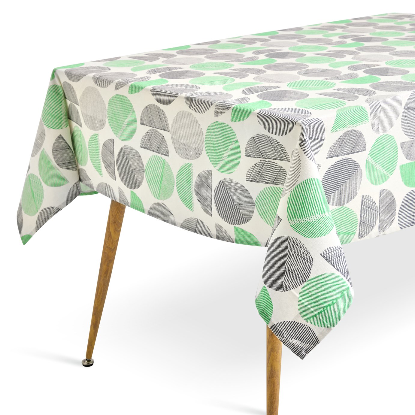 Habitat Linear Circles Cotton Wipe Clean Table Cloth - Grey