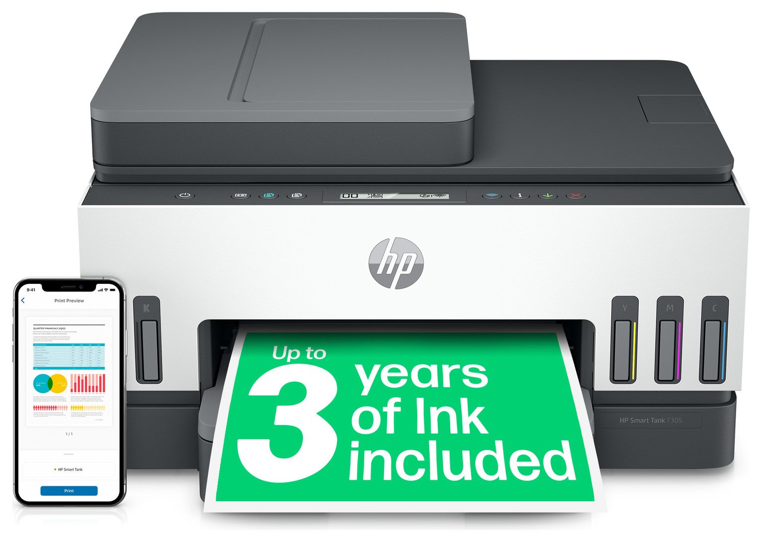 HP Smart Tank 7305 AIO Wireless Tank Printer & 3 Years Ink