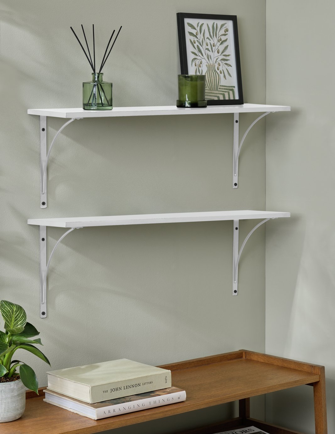 Habitat 60cm Set of 2 Bracket Shelves - White