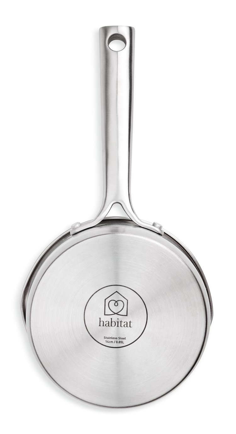 Habitat 14cm Brushed Stainless Steel Milk Pan