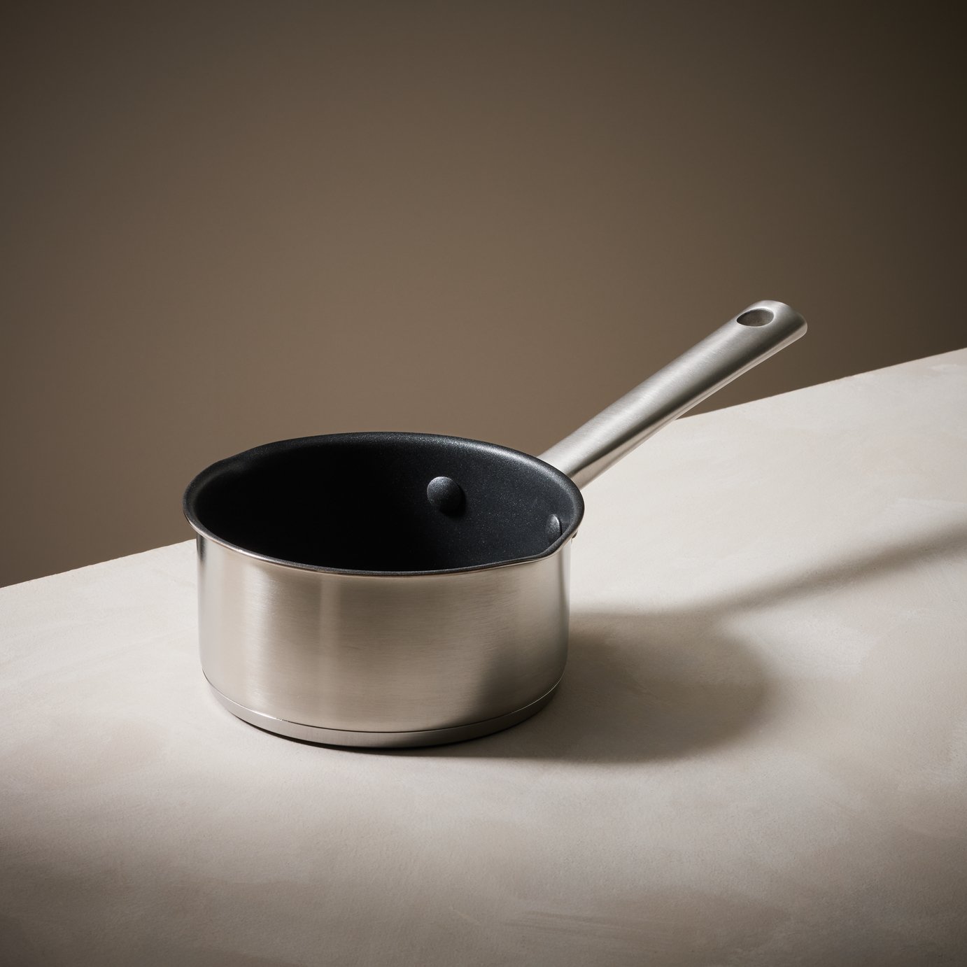 Habitat 14cm Brushed Stainless Steel Milk Pan