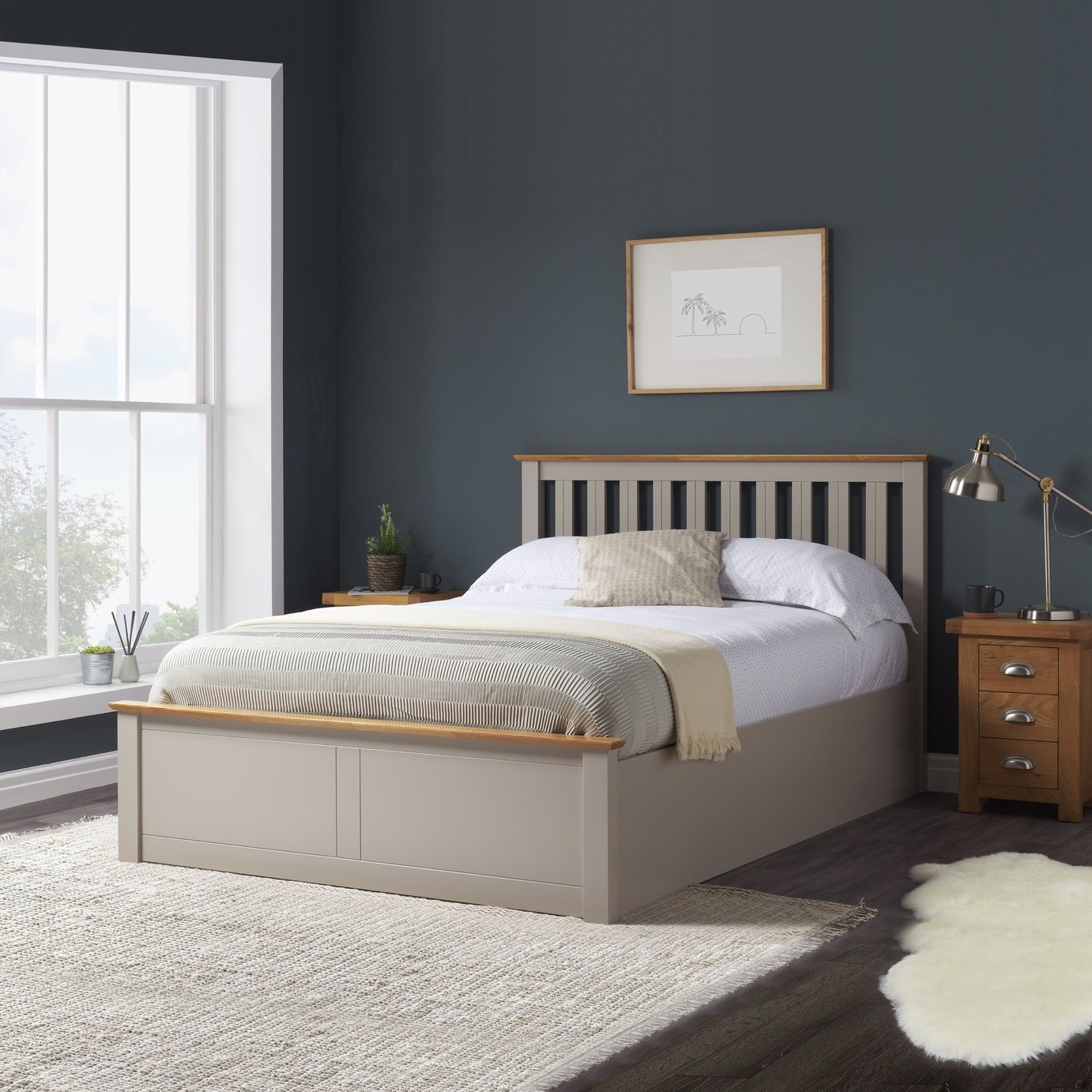 Birlea Phoenix Kingsize End Lift Ottoman Bed - Pearl Grey