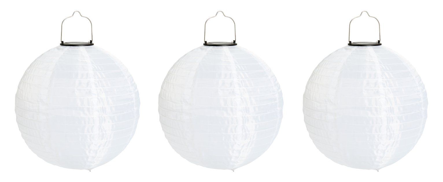 Habitat Solar White Lantern - Pack of 3