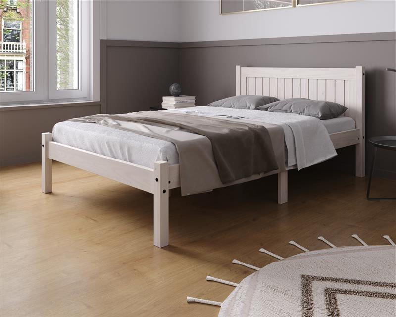 Birlea Rio Double Bed Frame with Mattress - White