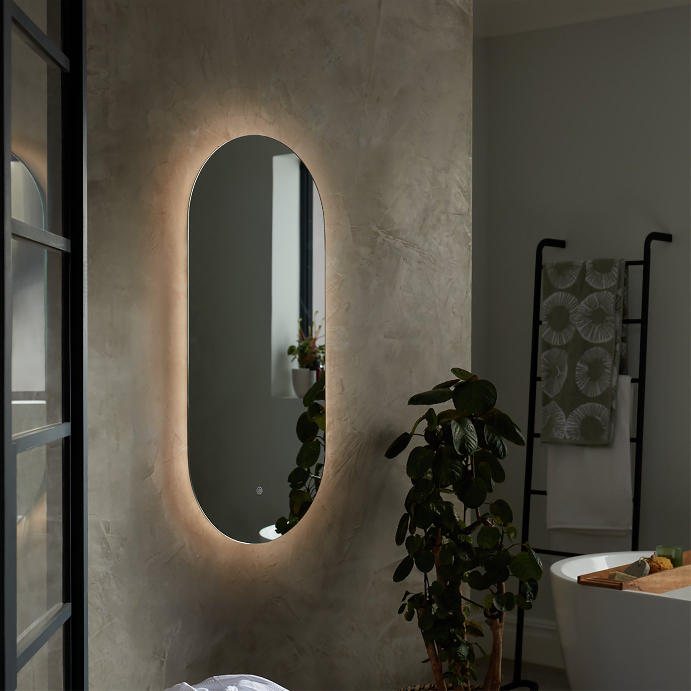 Habitat Large Vertical Backlight LED Mirror - White