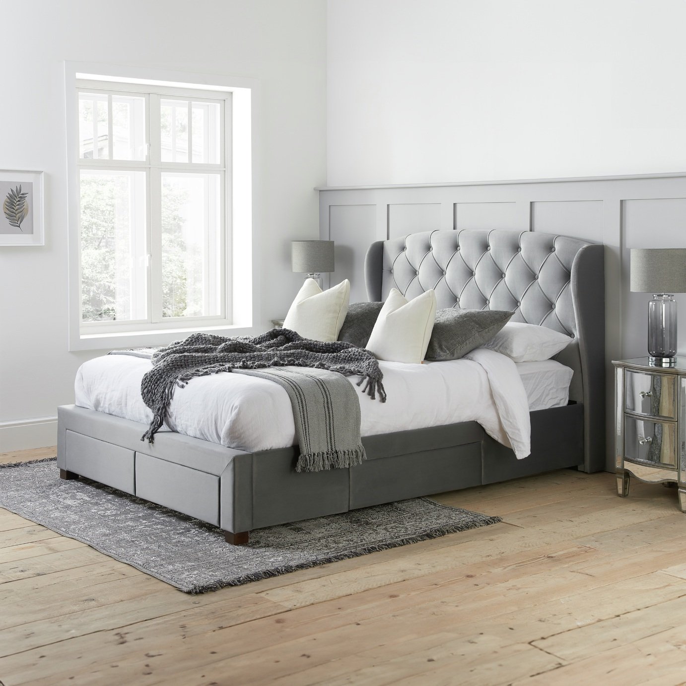 Birlea Hope 4 Drawer Double Storage Bed Frame - Grey
