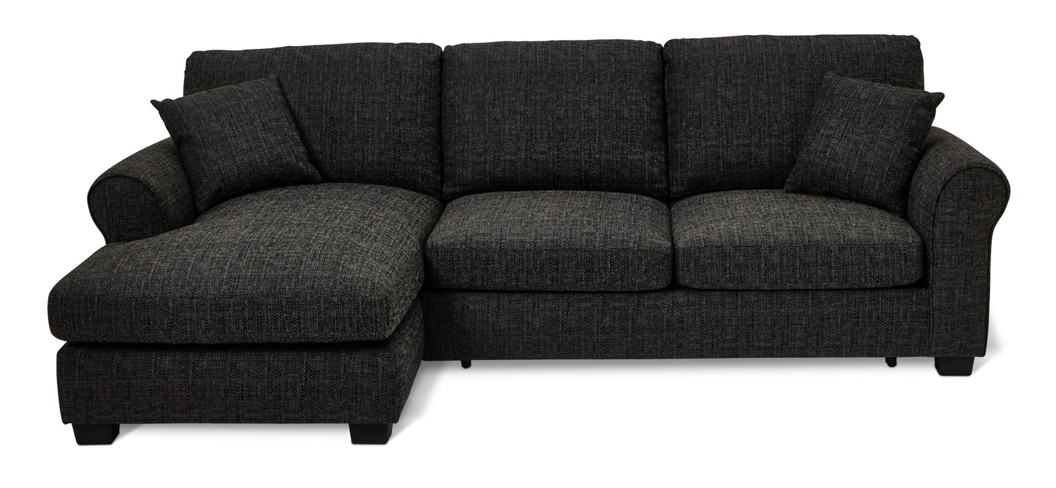 Argos Home Lisbon Right Hand Corner Chaise Sofa Bed-Charcoal