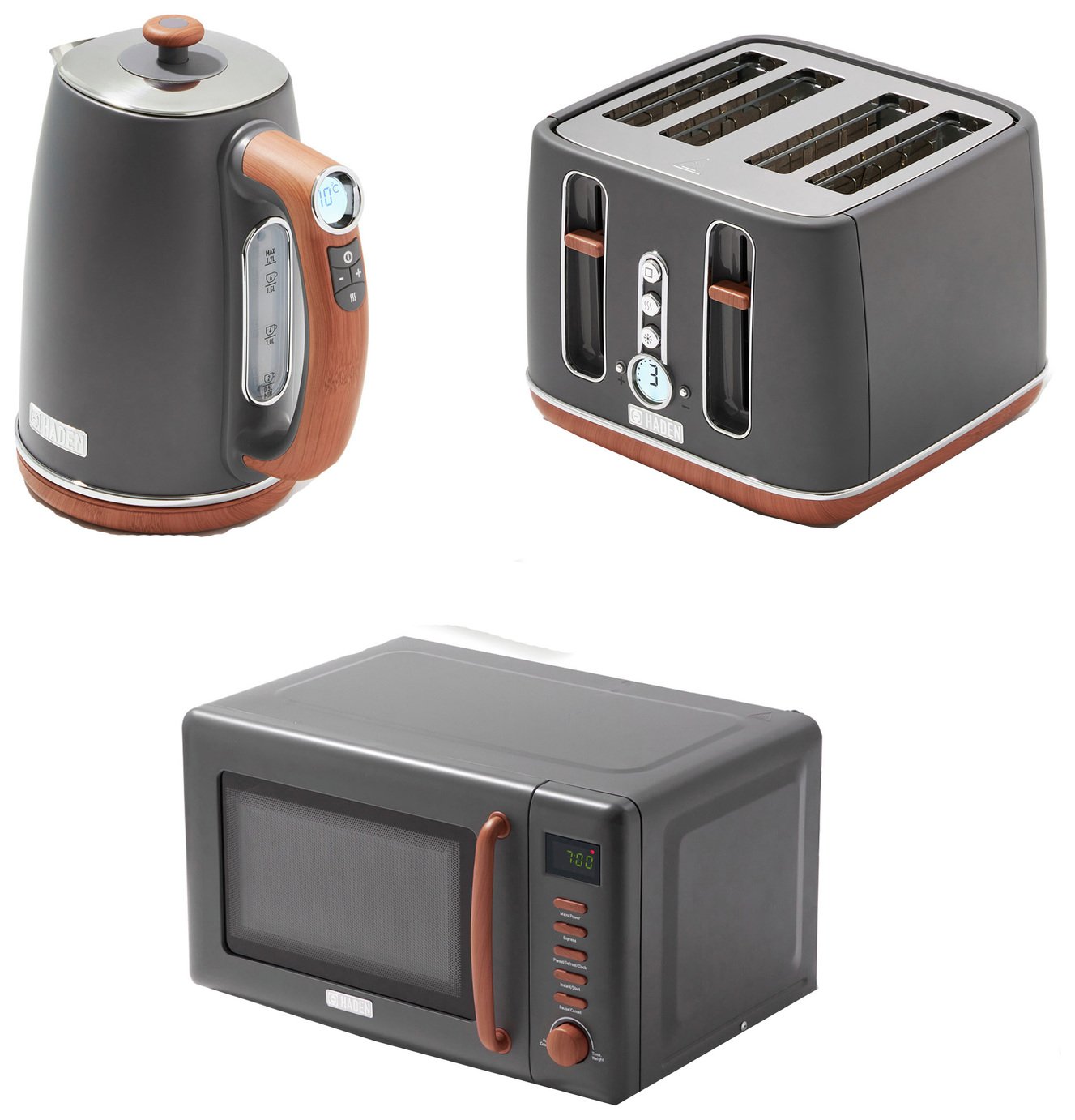 Haden 206794 Dorchester Kettle,Toaster & Microwave - Grey
