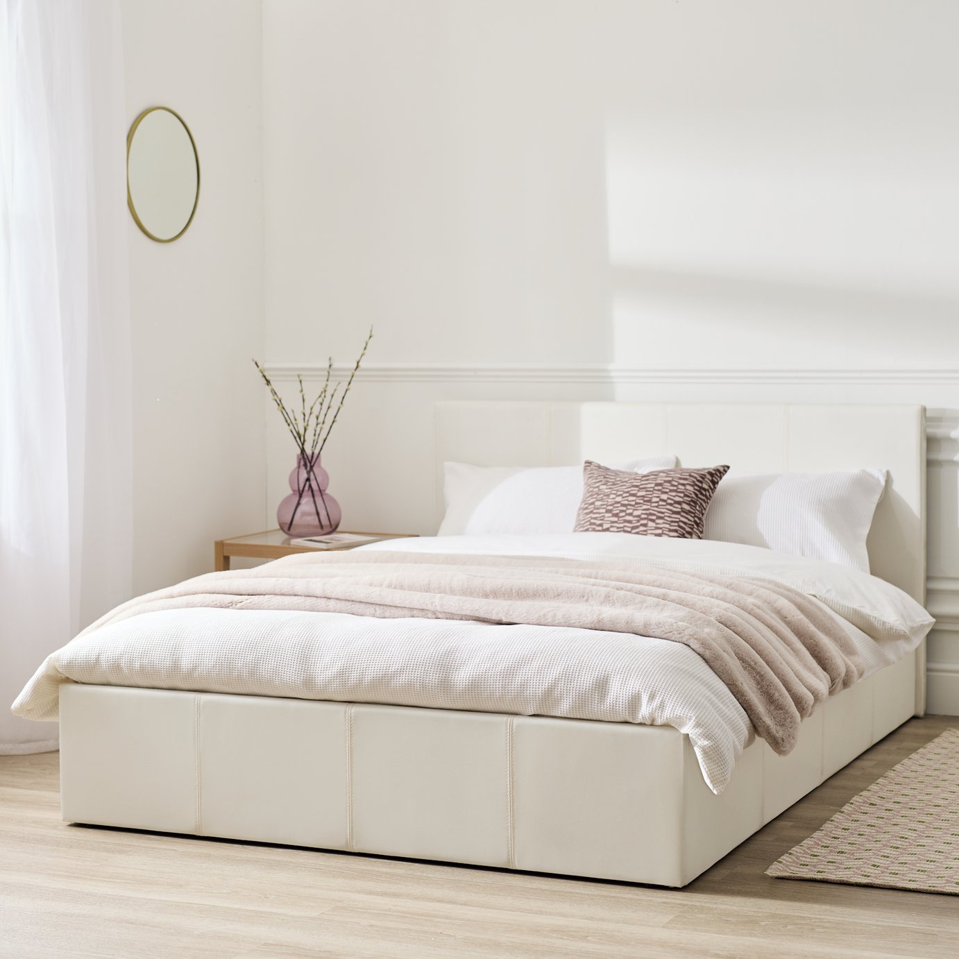 Argos Home Lavendon Double End Lift Ottoman Bed - White