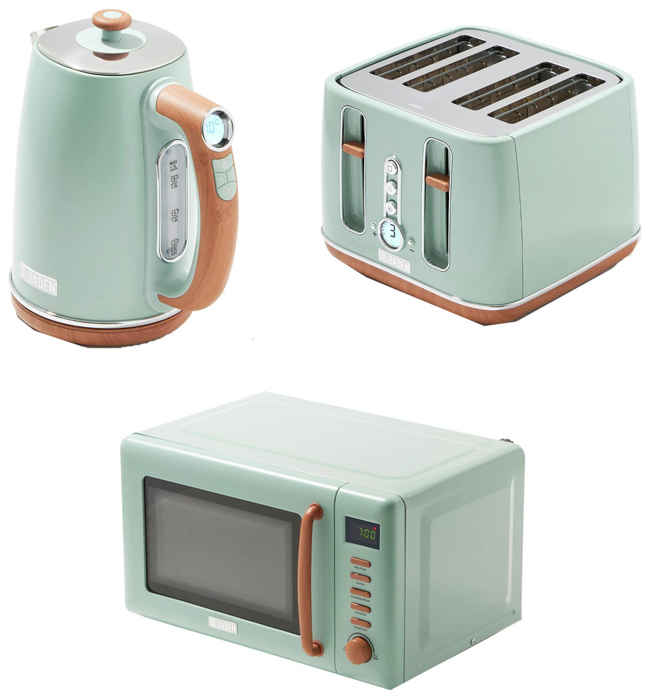 Haden 206800 Dorchester Kettle, Toaster & Microwave - Sage