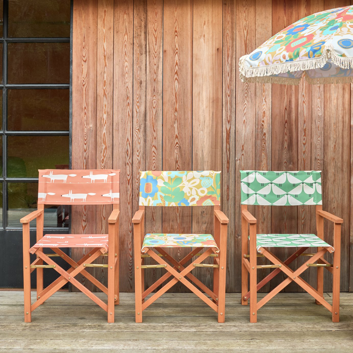 Habitat x Scion Folding Wooden Garden Director Chair - Lintu