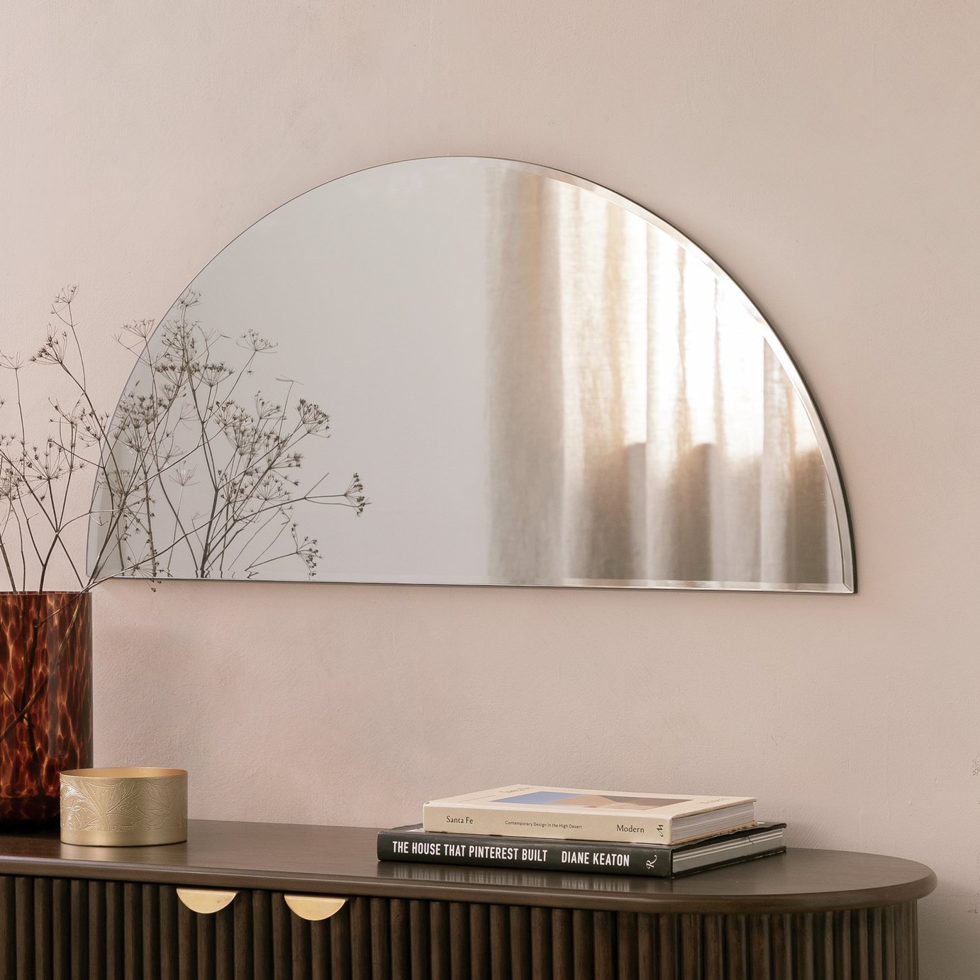Habitat Frameless Half Circle Wall Mirror - 45x90cm