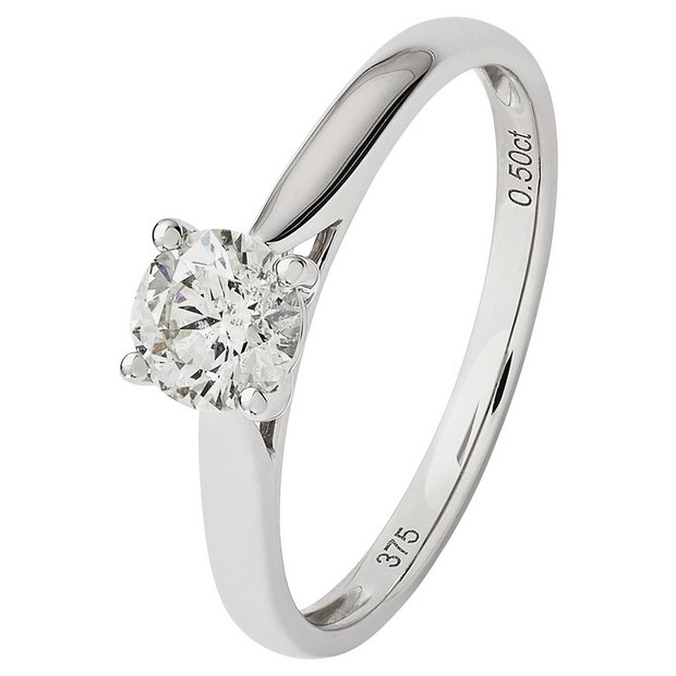 9ct white gold sale diamond engagement ring