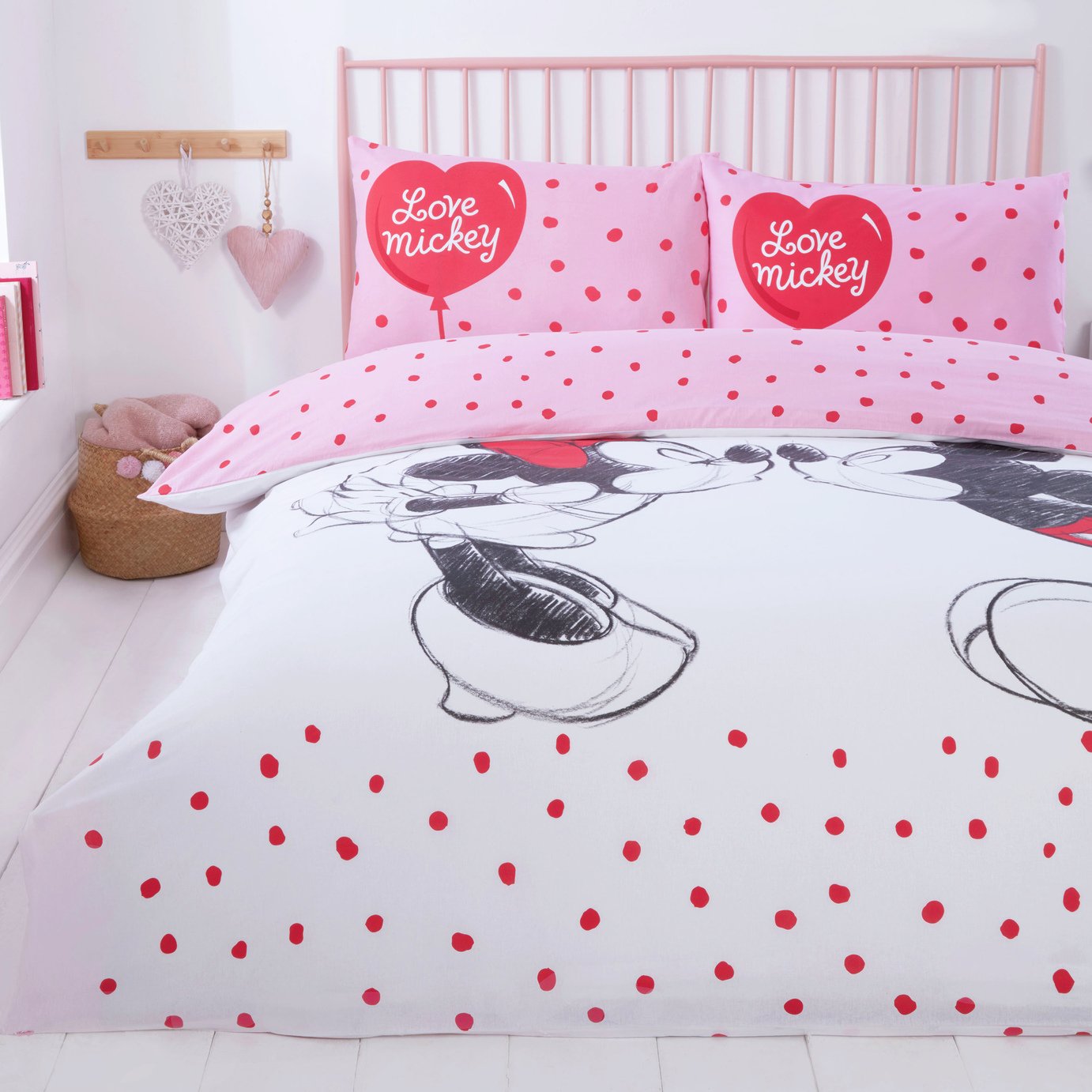Disney Cotton Mickey & Minnie Kids Bedding Set - Double