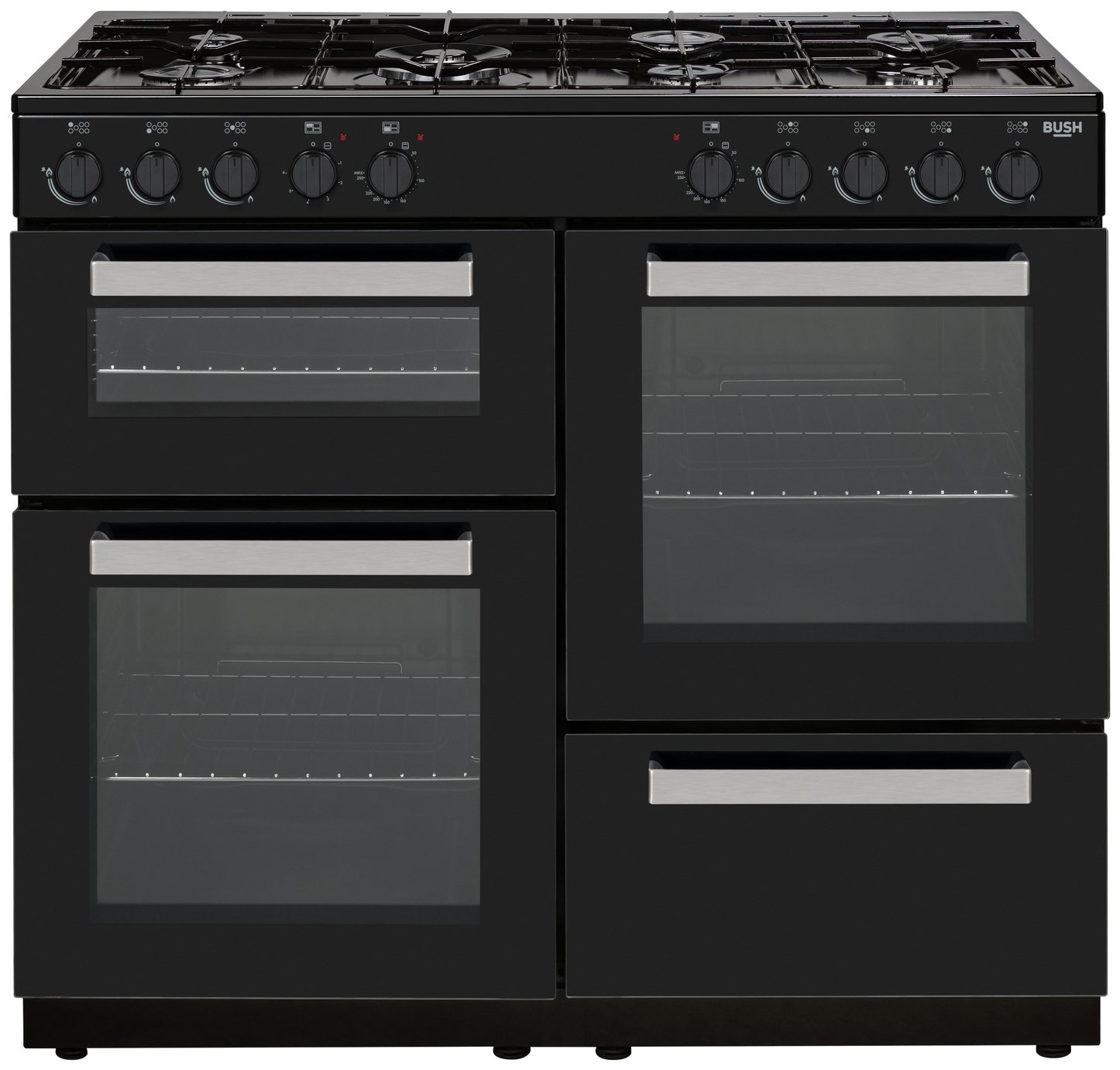 Bush BRC100RDHEB 100cm Duel Fuel Range Cooker - Black