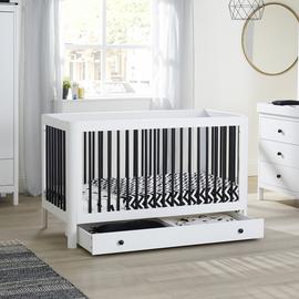 Ickle Bubba Tenby Cot Bed & Under Drawer - Monochrome