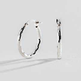 Revere Italian Sterling Silver Diamond Cut Hoop Earrings