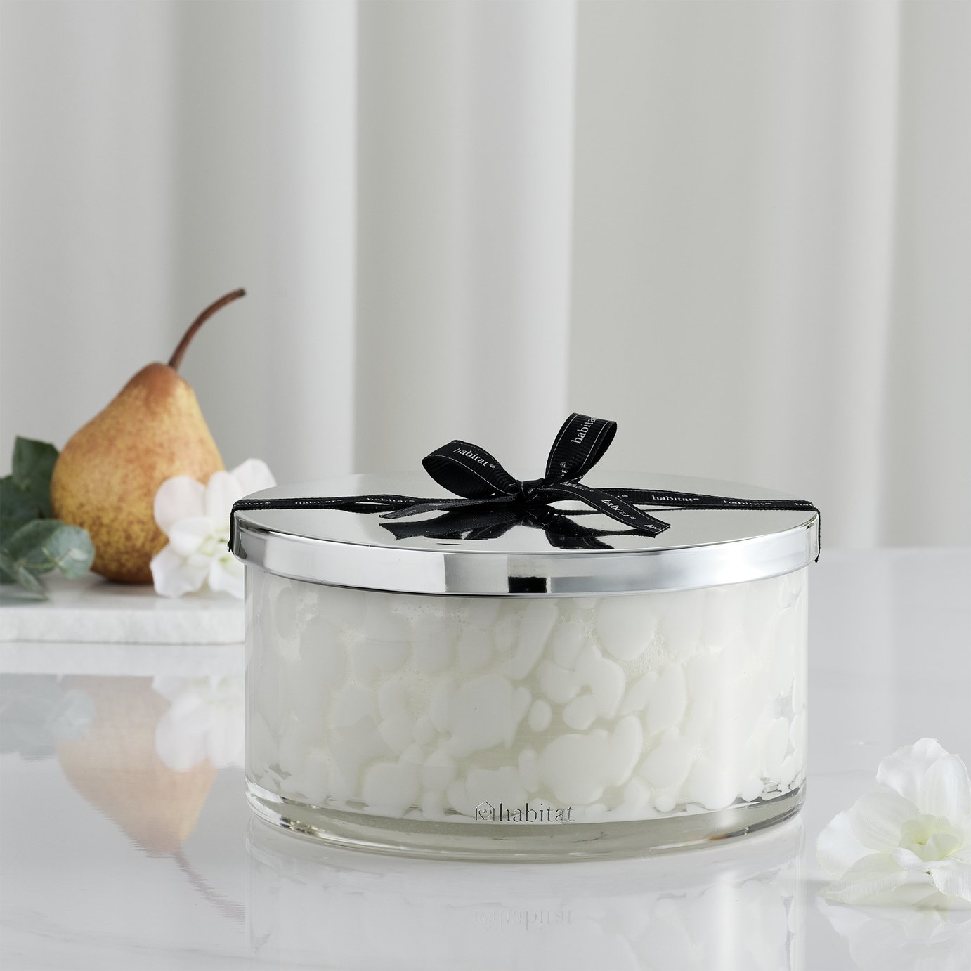 Habitat XL White Confetti Candle - Geranium & Pear