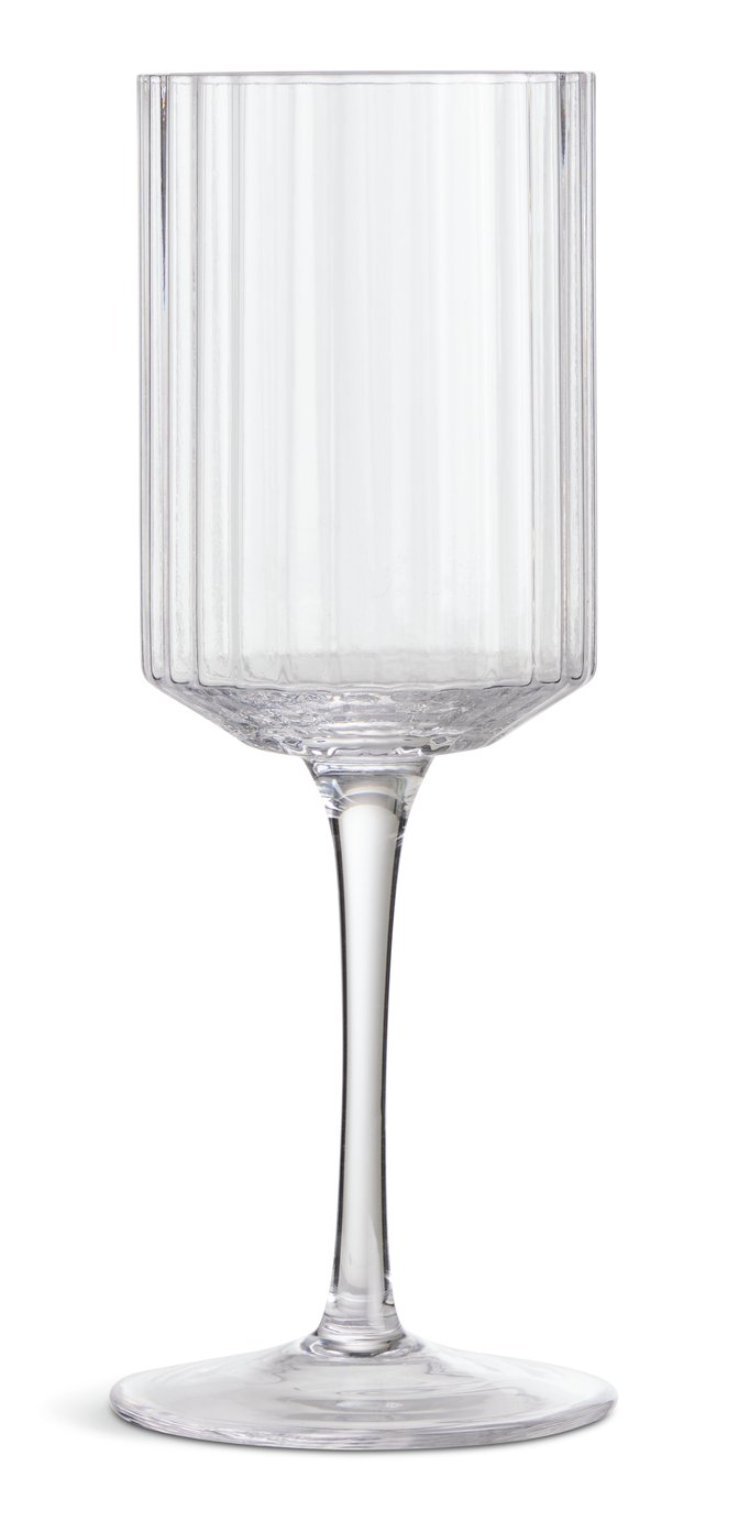 Habitat Wide Ribbed Set of 4 Wine Glass