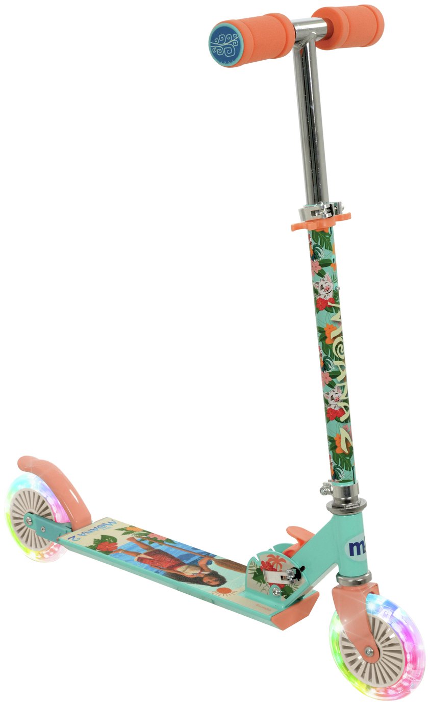 Disney Moana 2 Kids Folding Inline Lights Scooter