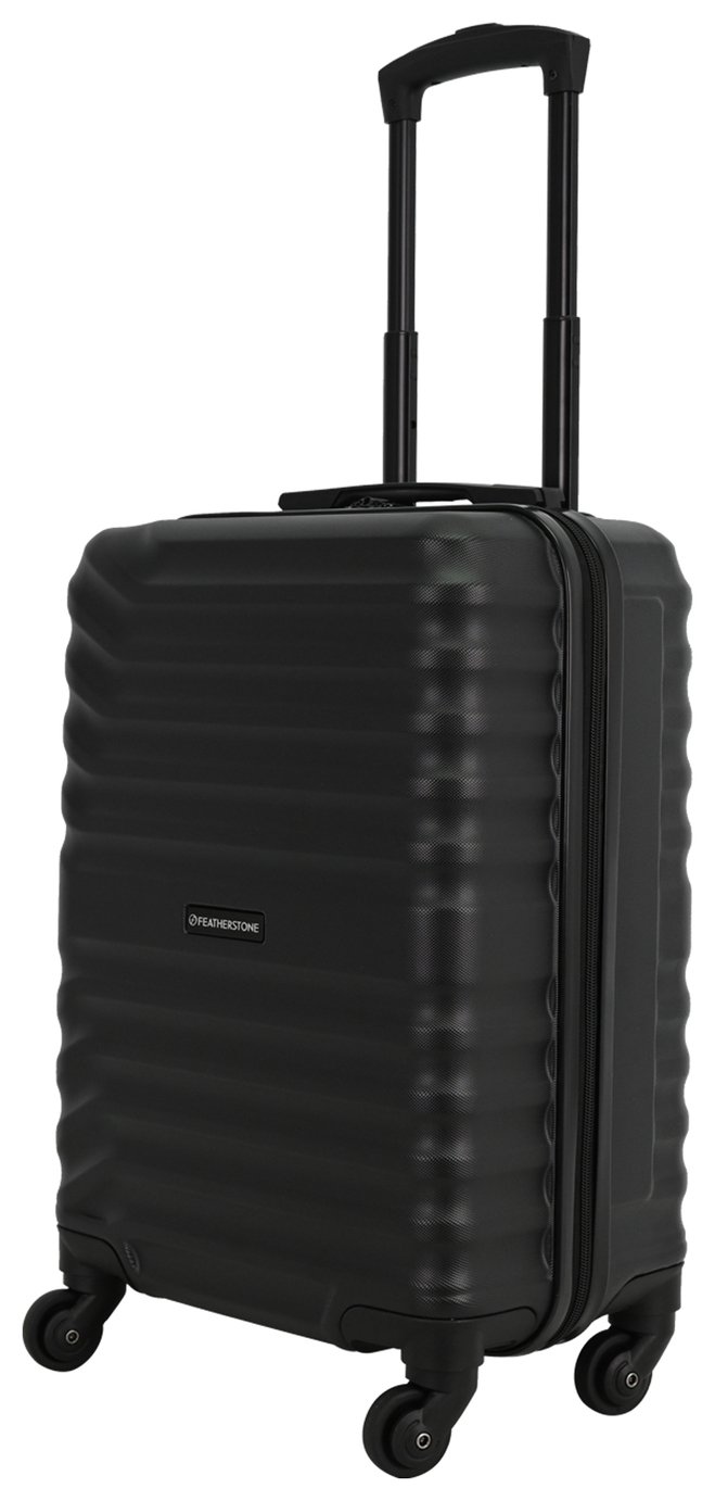 Featherstone 4 Wheel Hard Suitcase - Cabin, Black