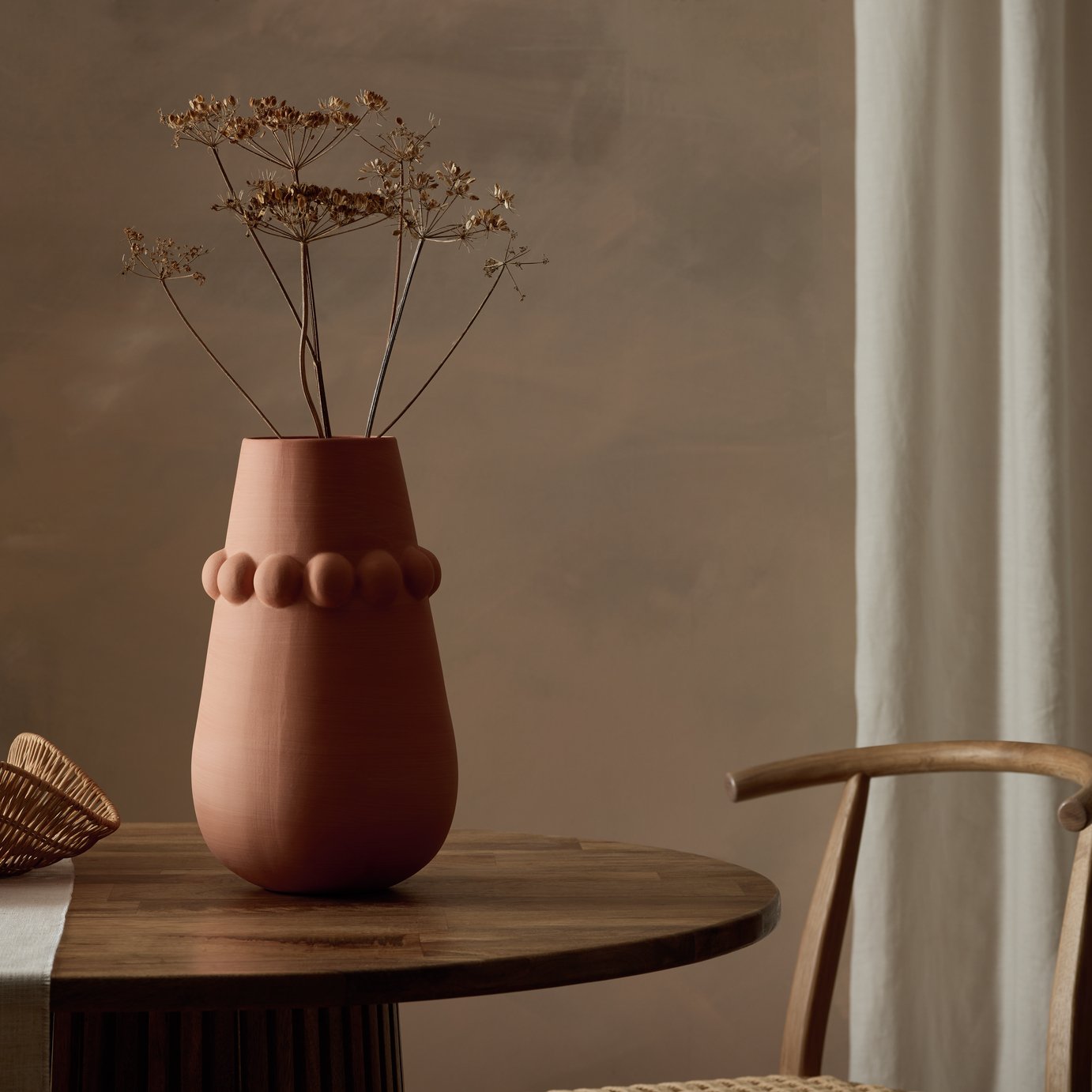 Habitat Large Beaded Terracotta Vase