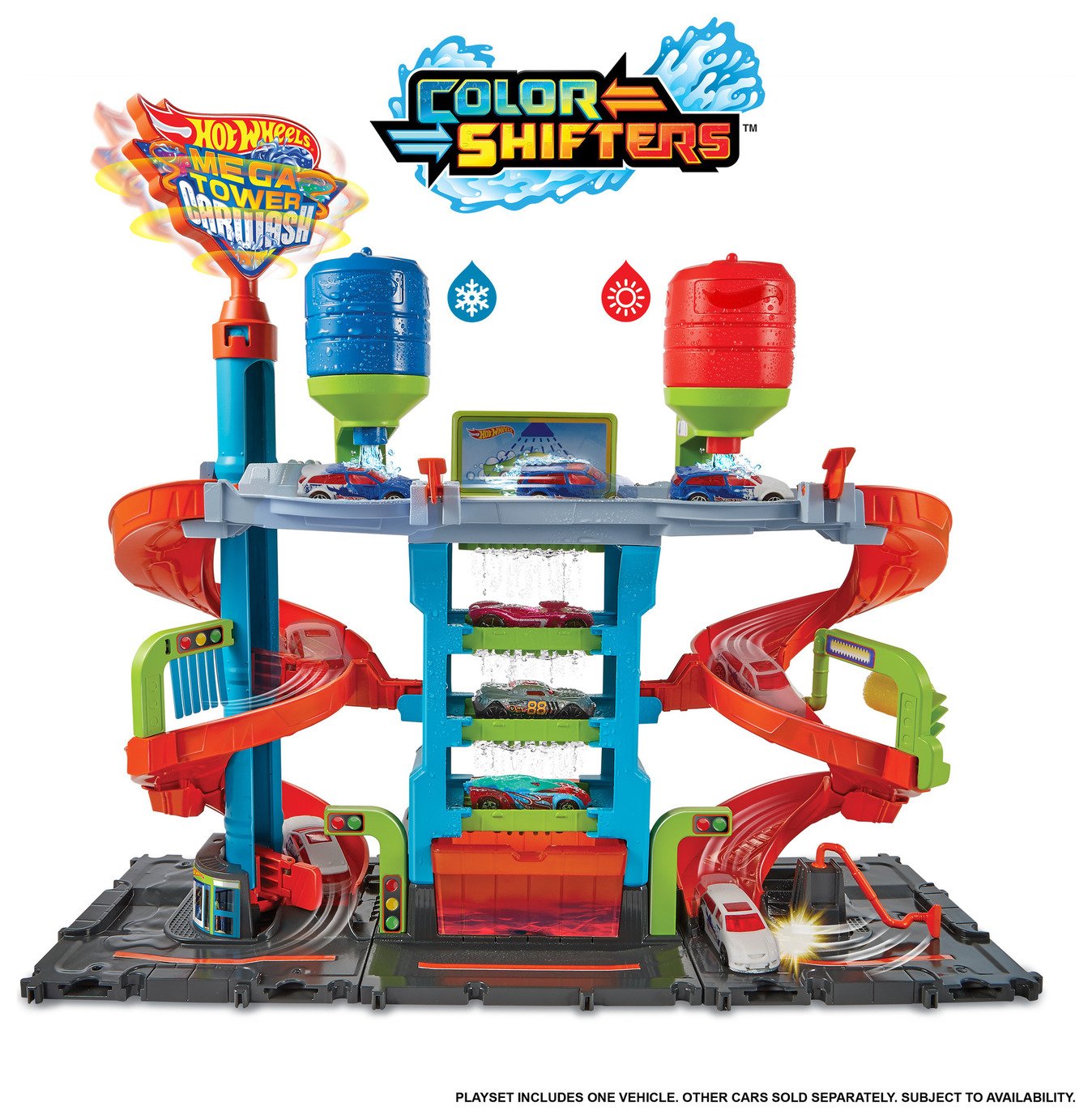 Hot Wheels City Mega Car Wash with 1 Colour Shifters Car Toy