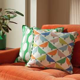 Habitat x Scion Lintu Cushion - Green - 43x43cm