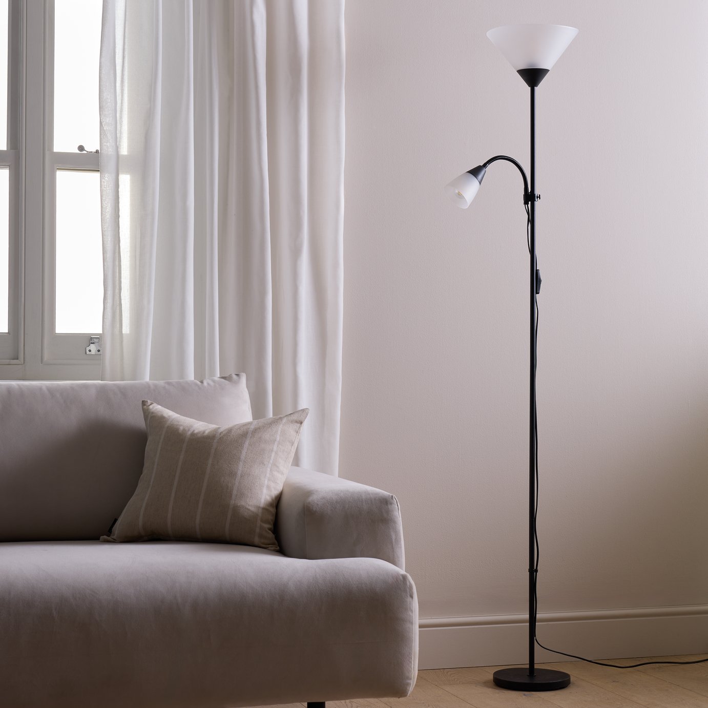 Argos Home Father and Child Floor Lamp - Black