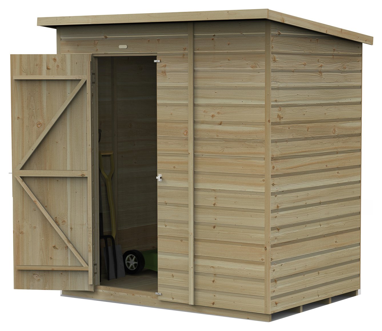Forest Beckwood Shiplap Windowless Pent Shed - 6 x 4ft