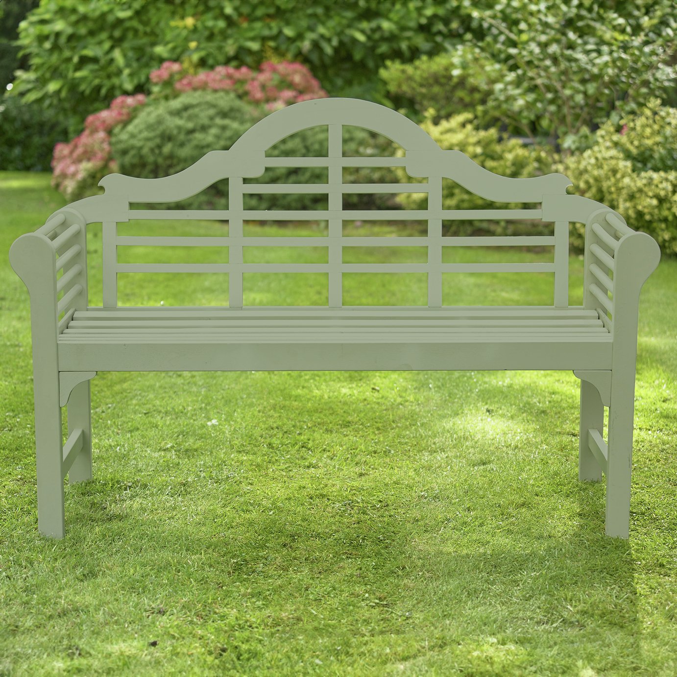 Greenhurst Lutyens 2 Seater Garden Bench - Green