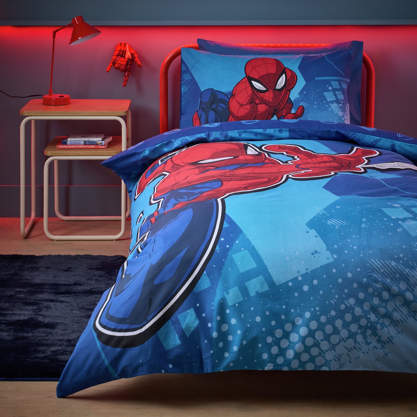Disney Spiderman Blue Kids Bedding Set