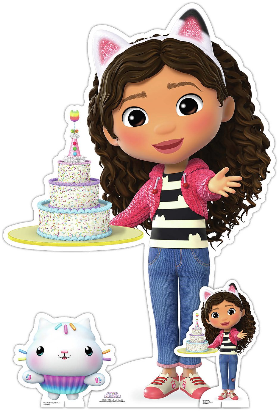 Star Cutouts Gabby With Cake Cardboard Cutout