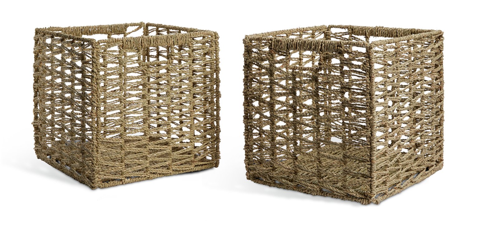 Habitat Set of 2 Seagrass Square Plus Boxes - Natural