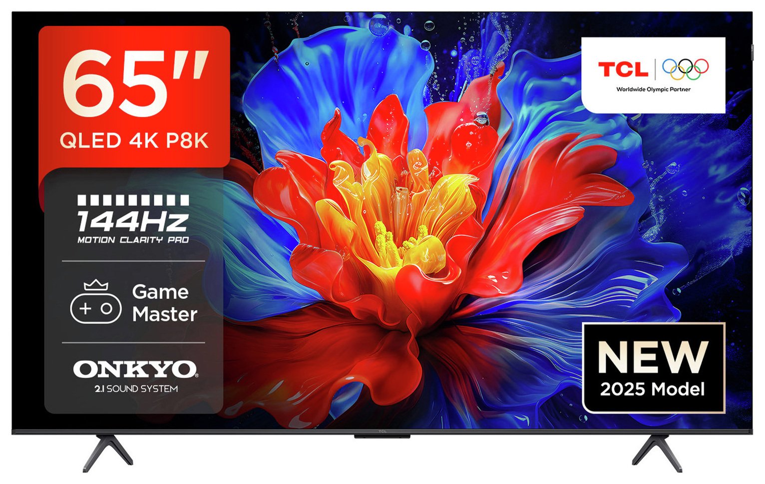 TCL 65 Inch 65P8K-UK Smart 4K Ultra HD HDR QLED TV