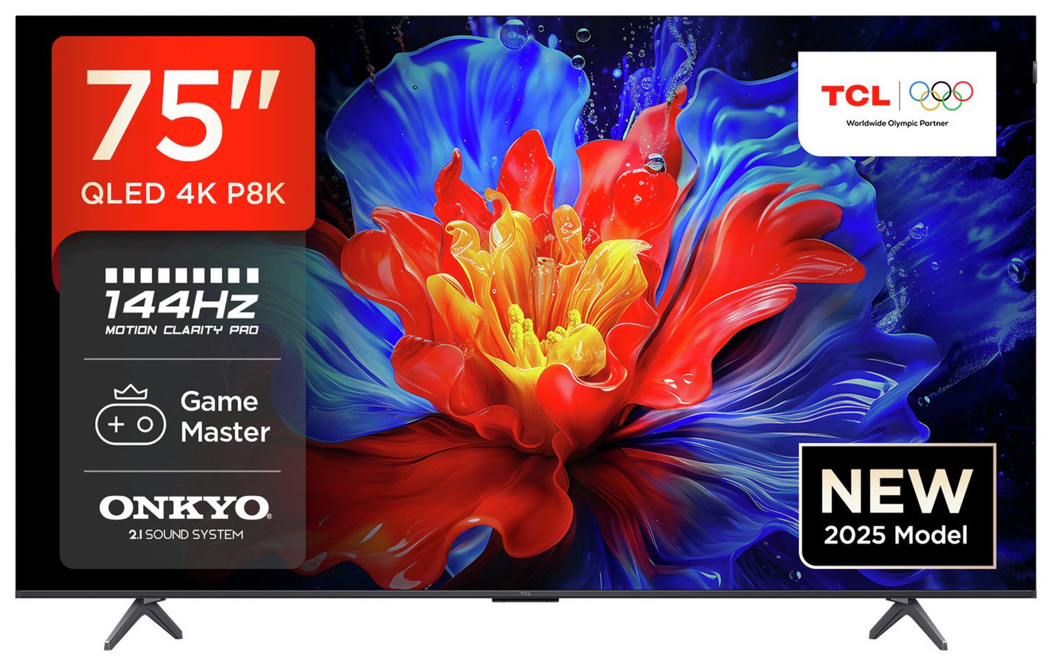 TCL 75 Inch 75P8K-UK Smart 4K Ultra HD HDR QLED TV