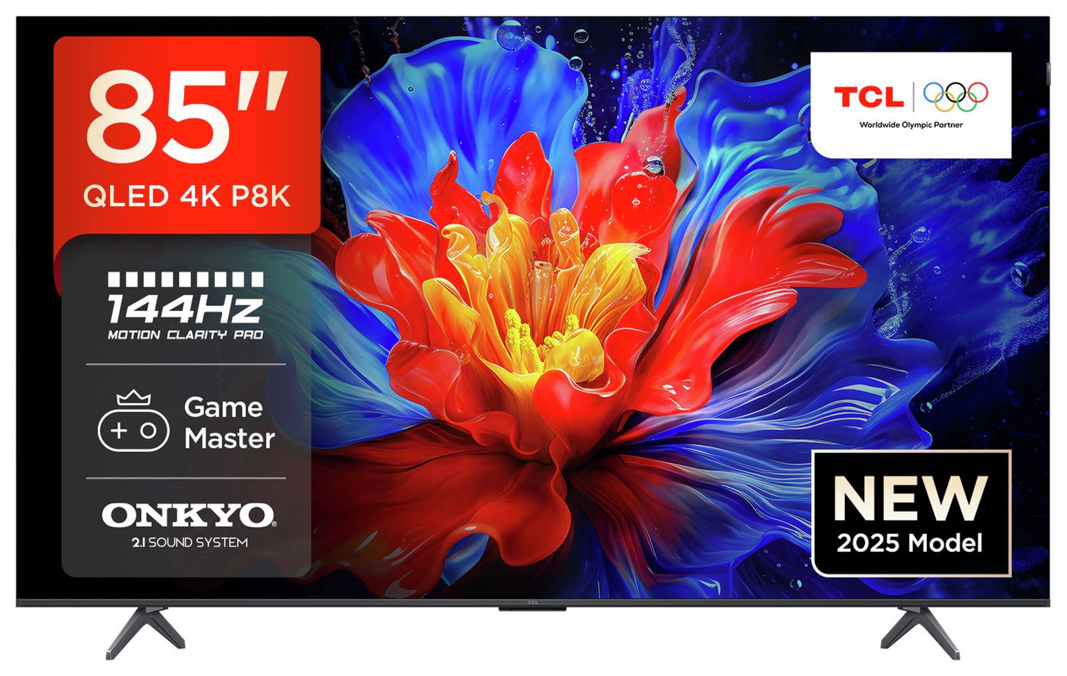 TCL 85 Inch 85P8K-UK Smart 4K UHD HDR QLED TV