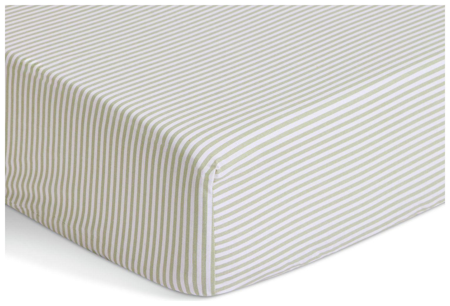 Habitat Green Stripe Printed Fitted Sheet