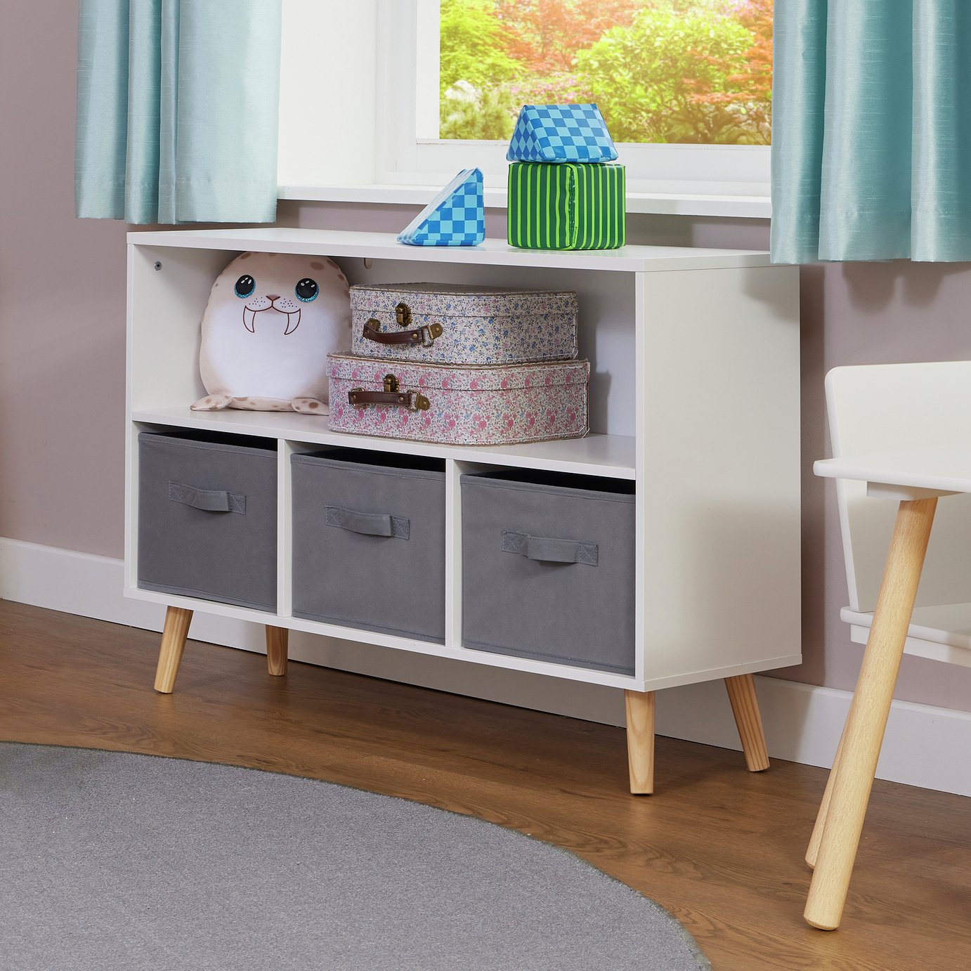 Liberty House Kids Storage Unit with Storage Bins - White