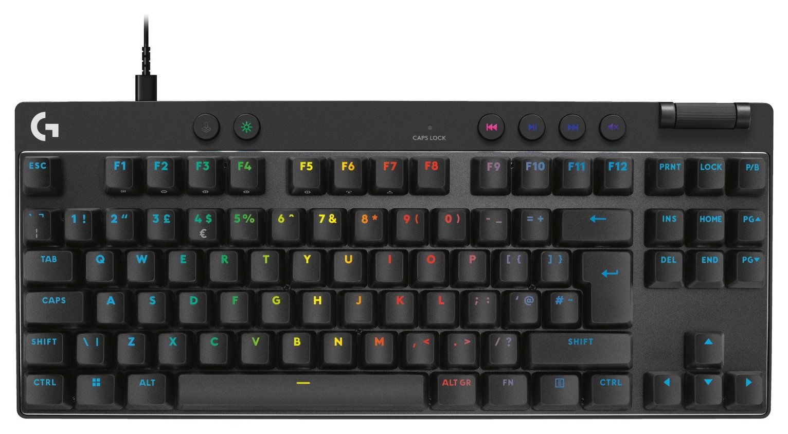 Logitech Pro X TKL RAPID Wired Gaming Keyboard - Black